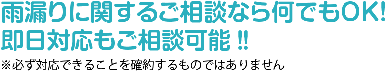 雨漏りに関するご相談なら何でもOK!